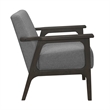 31 Inch Accent Chair- Gray Polyester- Antique Gray Solid Rubberwood