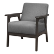31 Inch Accent Chair- Gray Polyester- Antique Gray Solid Rubberwood