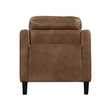Orry 32 Inch Accent Chair- Tufted Back- Brown Microfiber- Black Solid Wood