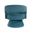 Lessa Swivel Accent Chair- Teal Blue- Round Base- Soft Foam Cushion