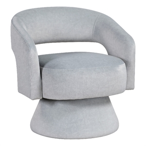 Lessa Swivel Accent Chair- Light Gray- Round Base- Soft Foam Cushion
