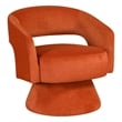 Lessa Swivel Accent Chair- Orange- Round Base- Soft Foam Cushion