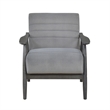 Tira 32 Inch Accent Chair- Channel Stitched- Gray Velvet- Solid Wood Frame