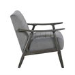 Tira 32 Inch Accent Chair- Channel Stitched- Gray Velvet- Solid Wood Frame