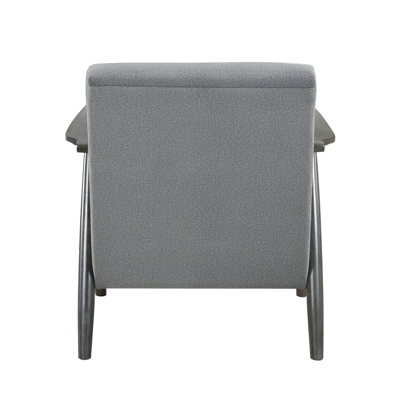 Tira 32 Inch Accent Chair- Channel Stitched- Gray Velvet- Solid Wood Frame
