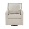 36 Inch Swivel Accent Chair- Sloped Track Arms- Textured Beige Polyester