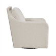 36 Inch Swivel Accent Chair- Sloped Track Arms- Textured Beige Polyester