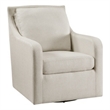 36 Inch Swivel Accent Chair- Sloped Track Arms- Textured Beige Polyester