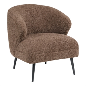 Neda Accent Chair- Soft Brown Boucle- Curved Barrel Back