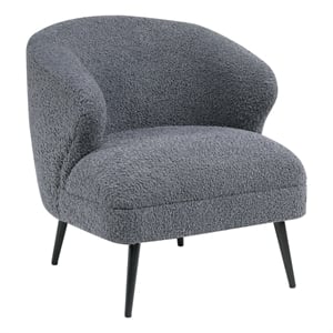 Neda Accent Chair- Soft Dark Gray Boucle- Curved Barrel Back