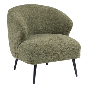 Neda Accent Chair- Soft Sage Green Boucle- Curved Barrel Back