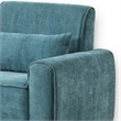Tiu 39 Inch Accent Chair- Lumbar Pillow- Blue Chenille- Metal- Solid Wood
