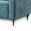 Tiu 39 Inch Accent Chair- Lumbar Pillow- Blue Chenille- Metal- Solid Wood