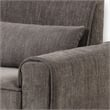 Tiu 39 Inch Accent Chair- Lumbar Pillow- Gray Chenille- Metal- Solid Wood