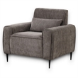 Tiu 39 Inch Accent Chair- Lumbar Pillow- Gray Chenille- Metal- Solid Wood