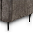 Tiu 39 Inch Accent Chair- Lumbar Pillow- Gray Chenille- Metal- Solid Wood