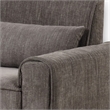 Tiu 39 Inch Accent Chair- Lumbar Pillow- Gray Chenille- Metal- Solid Wood