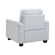 Pery Accent Chair w Reversible Cushions- Modern Light Gray Polyester