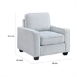 Pery Accent Chair w Reversible Cushions- Modern Light Gray Polyester