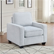 Pery Accent Chair w Reversible Cushions- Modern Light Gray Polyester