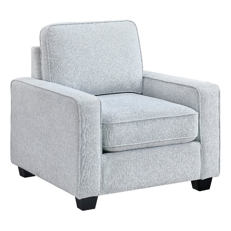 Pery Accent Chair w Reversible Cushions- Modern Light Gray Polyester