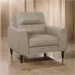 Willow 37 Inch Accent Chair- Beige Top Grain and Faux Leather- Solid Wood