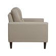 Willow 37 Inch Accent Chair- Beige Top Grain and Faux Leather- Solid Wood