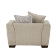 Gini 45 Inch Accent Chair- 3 Pillows- Nailhead Trim- Brown Chenille- Wood