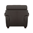 Kia 37 Inch Accent Chair- Dark Brown Top Grain and Faux Leather- Solid Wood