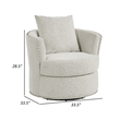 Meil 34 Inch Swivel Accent Chair- Beige Chenille- Nailhead Trim- Solid Wood