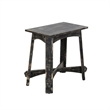 Rena Accent Chairside Table- X Legs- 24in Distressed Rustic Black Wood
