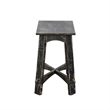 Rena Accent Chairside Table- X Legs- 24in Distressed Rustic Black Wood