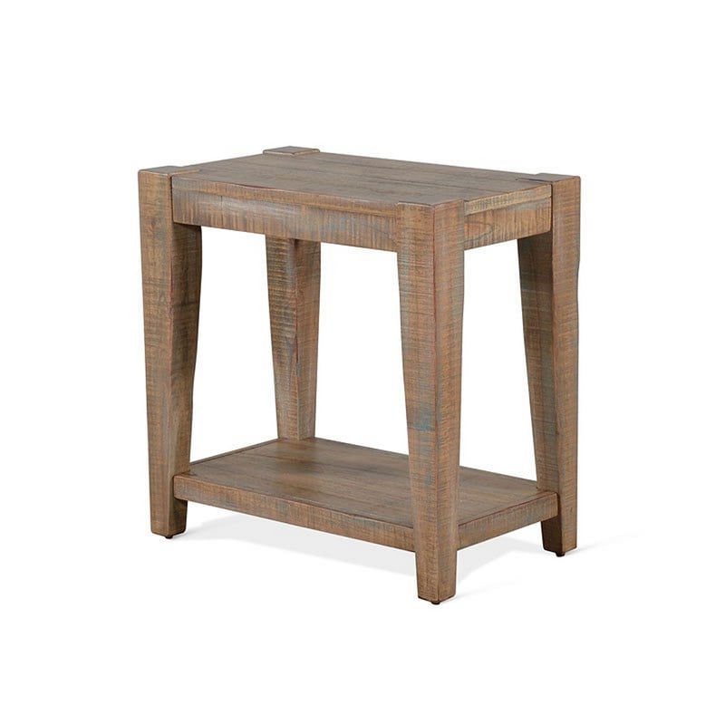 Lilly Accent Chairside Table- Light Brown Wood- Rectangular 25 Inch