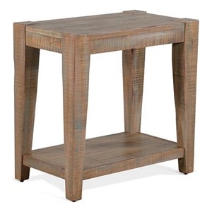 Lilly Accent Chairside Table- Light Brown Wood- Rectangular 25 Inch