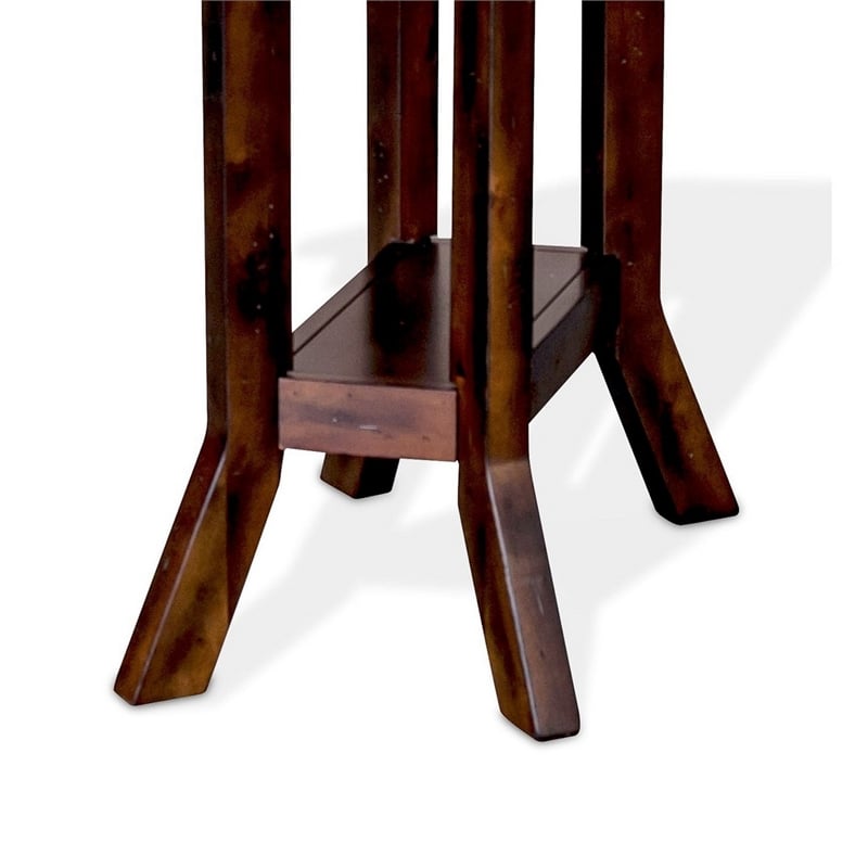 Odel Accent Chairside Table- Dark Brown Mahogany- Rectangular 25 Inch