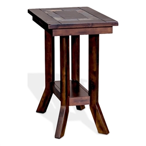 Odel Accent Chairside Table- Dark Brown Mahogany- Rectangular 25 Inch
