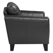 Sofy 37 Inch Accent Chair- Dark Gray Top Grain and Faux Leather- Solid Wood