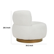 Novy Accent Chair with Swivel Function- White Sherpa- Gold- 35 Inch