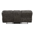 Tony 90 Inch Double Manual Recliner Sofa- Gray Microfiber- Solid Wood