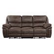 Tony 90 Inch Power Double Recliner Sofa- USB Charging Port Brown Microfiber