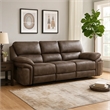 Tony 90 Inch Power Double Recliner Sofa- USB Charging Port Brown Microfiber