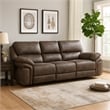 Tony 90 Inch Power Double Recliner Sofa- USB Charging Port Brown Microfiber