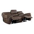Tony 90 Inch Power Double Recliner Sofa- USB Charging Port Brown Microfiber