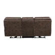 Tony 90 Inch Power Double Recliner Sofa- USB Charging Port Brown Microfiber