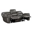 Tony 90 Inch Power Double Recliner Sofa- Gray Microfiber- USB Charging Port