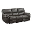 Tony 90 Inch Power Double Recliner Sofa- Gray Microfiber- USB Charging Port