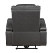 Emily 38 Inch Power Recliner Chair- Cooling Cupholder- LED- Gray PU Leather