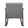 Ciao 37 Inch Rocking Chair Armchair- Light Gray Faux Leather- Solid Wood