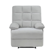 Patty 36 Inch Manual Recliner Chair- Cushioned- Light Gray Velvet- Wood