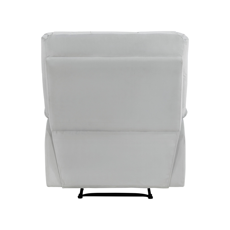 Patty 36 Inch Manual Recliner Chair- Cushioned- Light Gray Velvet- Wood